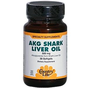 Country Life AKG Shark Liver Oil 1000 Mg,, 30 Softgels