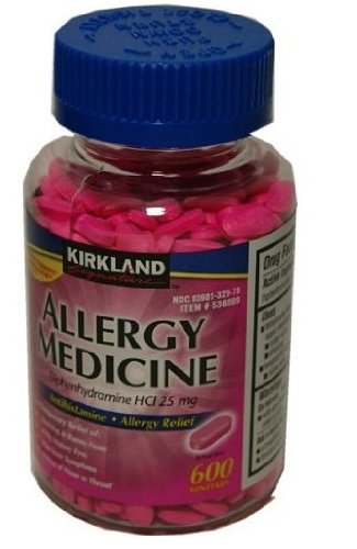 Diphenhydramine HCI 25 Mg - Kirkland Brand - Allergy Medicine and AntihistamineCompare to Active Ingredient of Benadryl® Allergy Generic - 600 Count