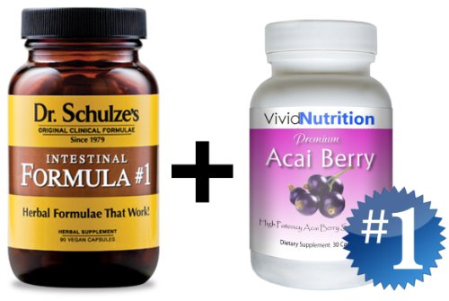DR. SCHULZE'S Intestinal Formula #1 & Premium ACAI - Complete Cleanse, Detox and Weight Loss Combo. Effective Colon Cleansing and Detoxing Package.