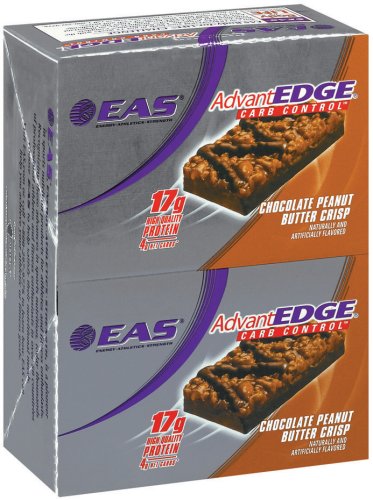 EAS AdvantEdge Carb Control Nutrition Bar, Chocolate Peanut Butter Crisp, Pack of 12