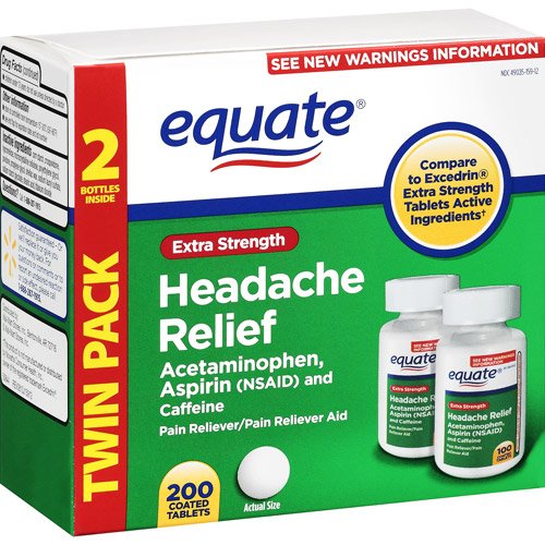 Equate Extra Strength Headache Relief 2-Pack (400 tablets) Compare to Excedrin Extra Strength