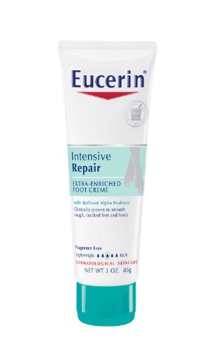 Eucerin Peau sèche Foot Therapy Crème, Plus Réparateur Intensif, 3-Ounce Tubes (Pack de 3)