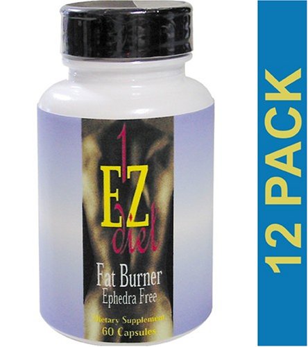 Fat Burner, 1-EZ Diet, Maximum International, 60 capsules, éphédra, 12 bouteilles