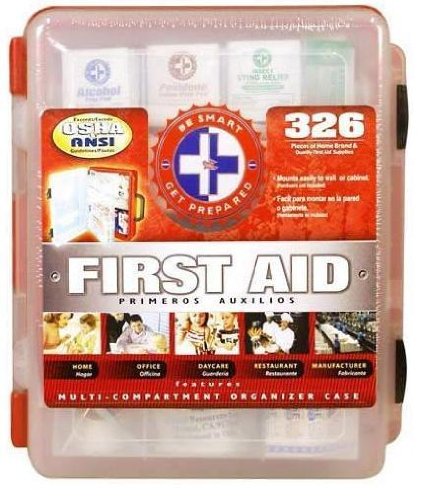 First Aid Kit Avec dur Trousse de soins Case-326-pcs Première complet - Dépasse les directives OSHA et ANSI - Idéal pour le lieu de travail - Préparation aux catastrophes (couleur rouge)