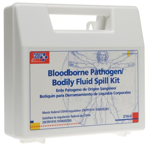 First Aid Kit Seulement transmissibles par le sang des agents pathogènes en cas de déversement corporels, 24 pièces Kit