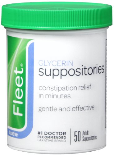 Fleet Adult Glycerin Suppositories, 50-Count Jars (Pack of 4)