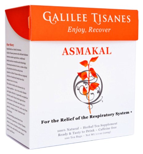 GALILEE TISANES,ASMAKAL - Asthma and Allergies Management Herbal Tea Remedy,100 tea bags