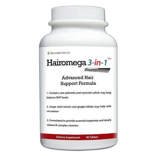Hairomega 3-in-1 Dht-blocking, Nutrient Providing, Circulation Improving Hair Loss Supplement