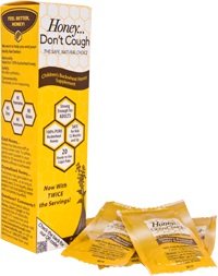 Honey Don't Cough for Children and Adults. Buckwheat Honey Supplement Soothes Coughs and Sore Throats Naturally. Made with 100% Buckwheat Honey. 1 Box(20 Honey Don't Cough Packets) - Direct from Manufacturer.