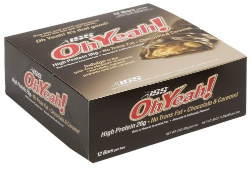 ISS Oh Yeah! Nutrition Bar, Chocolate and Caramel, 3-Ounce Bars, 12-Count