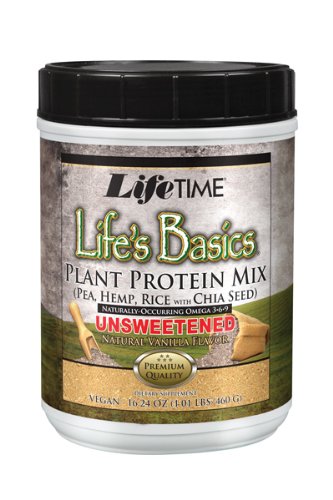 Lifetime Life's Basics Plant Protein Unsweetened,  Natural Vanilla, 1.01 LB