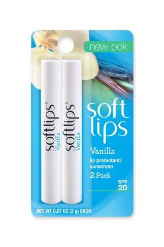 Lip Balm Softlips Value Pack protecteur, SPF 20, Vanille, 2-0.07-Ounce comte Tubes (Pack de 6)