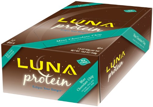 Luna Protein Mint Chocolate Chip, 1.6-Ounce Bars, 12 Count