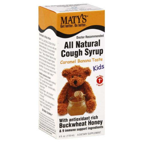 Maty's Cough Syrup, Kids, All Natural, Caramel Banana Taste, 4 oz.