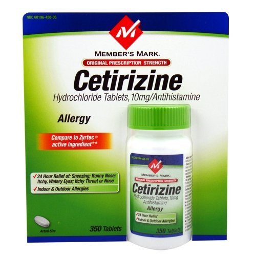 Members Mark Cetirizine Allergy, Tablets, 350-Count