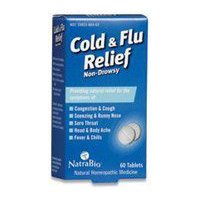 Natrabio Cold and Flu Relief Tablets, Non-Drowsy, 60 Count