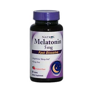 Natrol Melatonin 5mg, aromatisé aux fraises, 90 Dissoudre rapide Comprimés