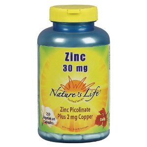 Nature's Life Zinc Picolinate Capsules, 30 Mg, 250 Count