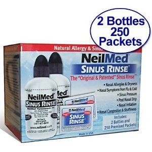 NeilMed Sinus Rinse - 2 Bottles - 250 Premixed Packets - Value Pack