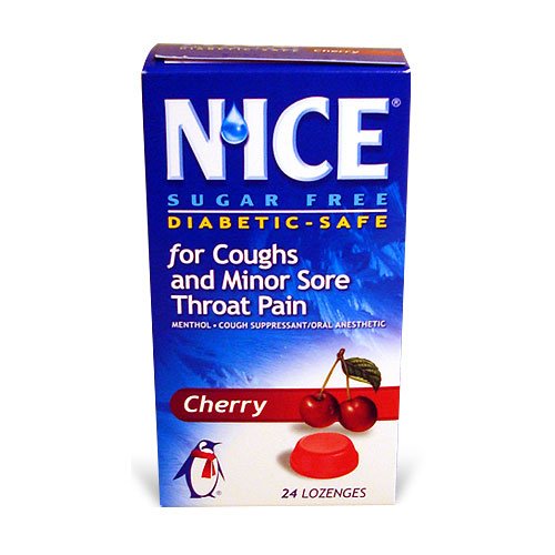N'ICE Sugar Free Lozenges, Cherry, 24-Count Package (Pack of 6)