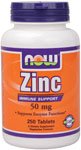 Now Foods Zinc Gluconate 50mg Tablets, 250-Count