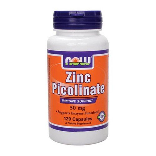 NOW Foods Zinc Picolinate, 120 Capsules / 50mg (Pack of 2)