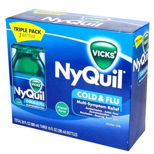 NyQuil Cold & Flu Multi-Symptom Relief 3-10oz. bottles (Original flavor)