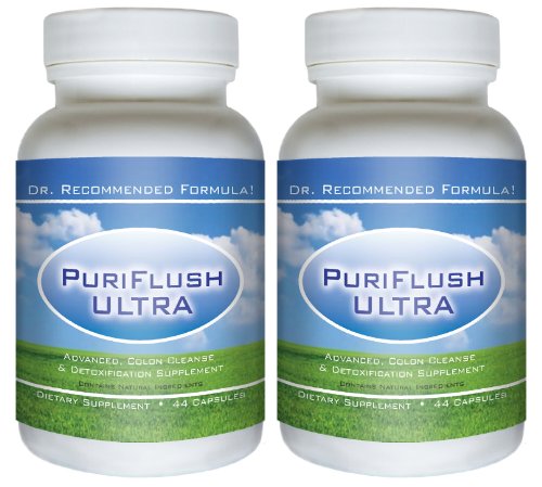 PURIFLUSH ULTRA (2 Bottles) - The All-Natural, Advanced Complete Colon Cleansing Formula - Best Intestinal Cleanse / Body Detox Supplement