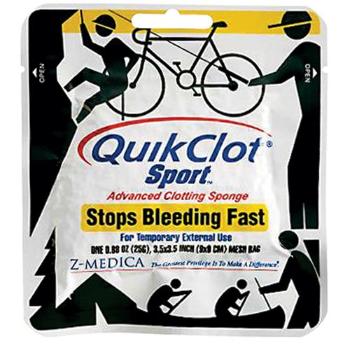 QuikClot Sport Marque avancée éponge de coagulation, arrêter le saignement rapide, paquet de 50 grammes