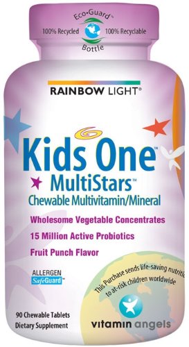 Rainbow Light Kids One MultiStars, Fruit Punch, Chewable Tablets, 90 tablets