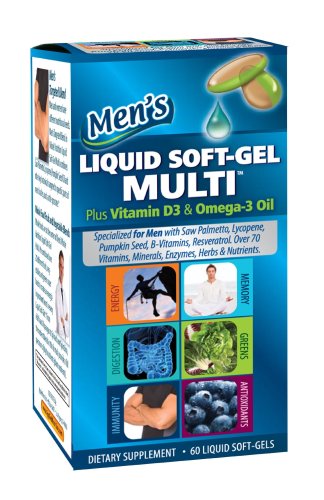 Rapid Nutrition Mens Whole Nutrition Liquid Soft-Gel Multi, 60-Count Bottle