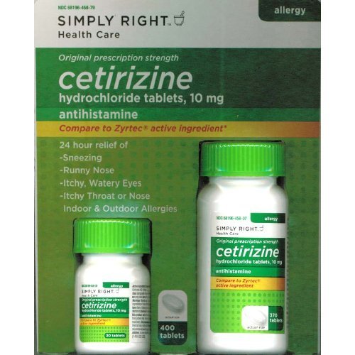 Simply Right Formerly Known As Members Mark Cetirizine Allergy Tablets, 400 Count