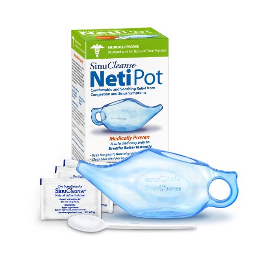 SinuCleanse Nasal Wash System, Plastic Neti Pot With Salt Packets