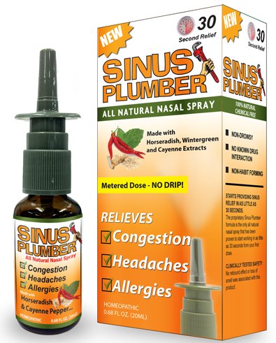 Sinus Plumber Horseradish and Pepper Nasal Spray - Natural Allergy Relief