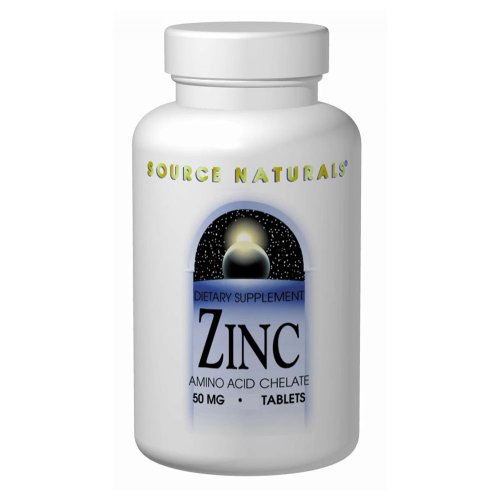 Source Naturals Zinc Chelate 50mg, 100 Tablets (Pack of 2)