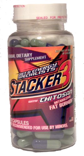 Stacker 3 Le métabolisme Fat Burner avec du chitosane, Capsules, 100-Count Bottle