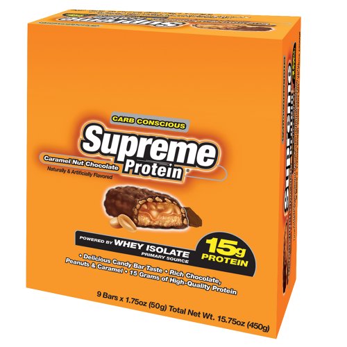 Supreme Protein 15g, Caramel Nut Chocolate, 9 - 1.75 oz bars