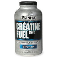 TwinLab Creatine Fuel Stack Performance Enhancer, Strength, Capsules, 180-Count Bottle