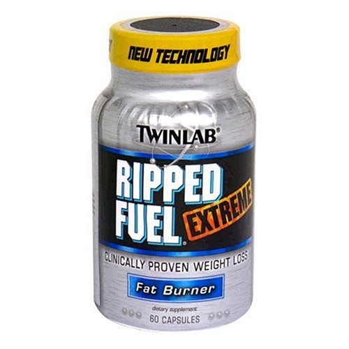 Twinlab Ripped Fuel Extreme Fat Burner,sans éphédra, 60 Capsules (pack de 2)
