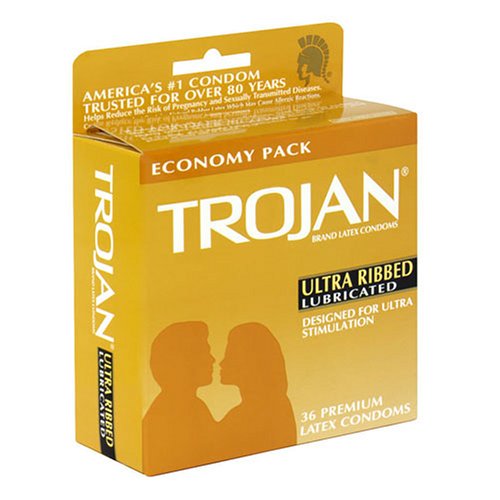 Ultra nervurés Condoms en latex, lubrifiant haut de gamme, 36-Count Boîtes (pack de 2)