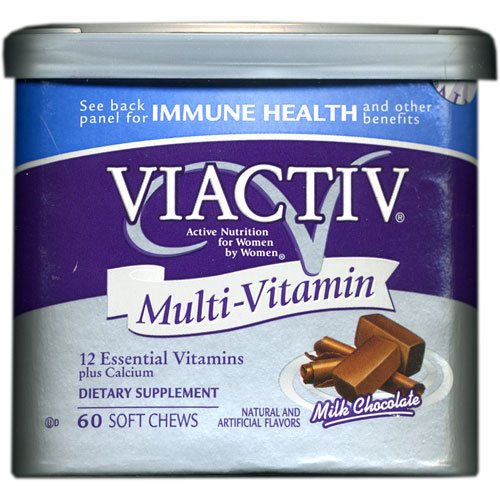 Viactiv Multi-Vitamin Soft Chews, Milk Chocolate, 60-Count Tub
