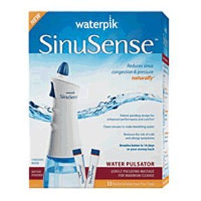 Waterpik SWI 615 Sinusense Water Pulsator Includes 15 Soothing Saline Packs With Aloe Vera and Eucalyptus, Blue/white