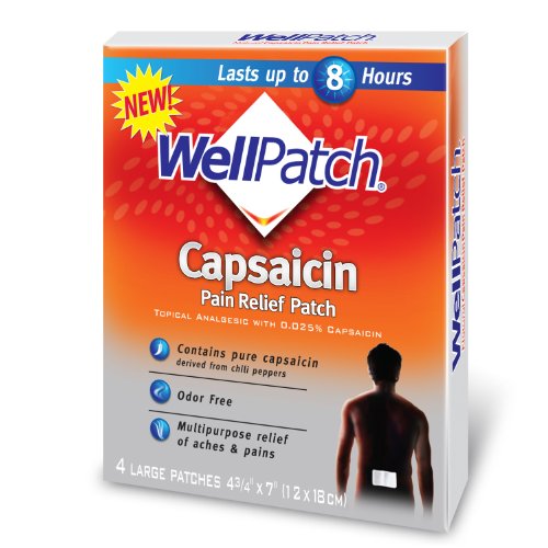 WellPatch Capsaicin Pain Relief Pads, Large, 4-Count Boxes (Pack of 3)