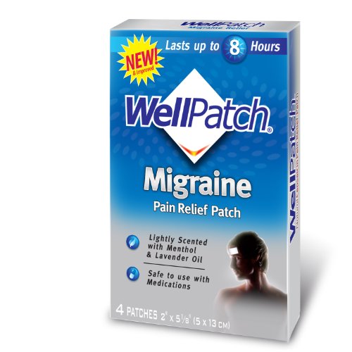 WellPatch Cooling Headache Pads, Migraine, 4 - 2 x 5 1/8-Inch Pads (Pack of 6)