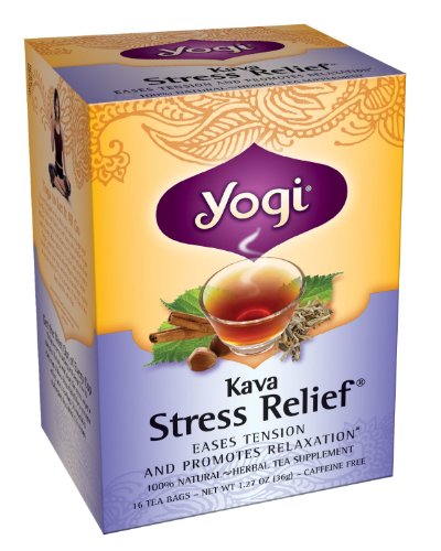 Yogi Kava Stress Relief, Herbal Tea Supplement, 16-Count Tea Bags (Pack of 6)