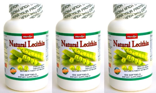 3 Médecin BOUTEILLES RECOMMANDER lécithine High Potency naturel, dérivé du soja Finest, 1200mg, 300 gélules totales