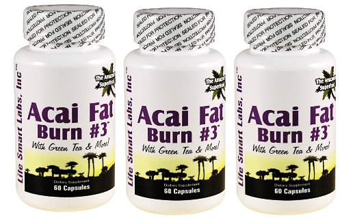 ACAI Fat Burn n ° 3 tous Diet Pill pur avec le thé vert, de pamplemousse, de cidre de pomme, et plus pour perdre du poids et brûler les graisses