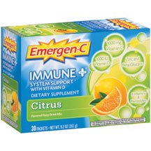 Alacer Emergen-C Immune System Support De plus la vitamine D Citrus - 30 paquets, paquet de 2