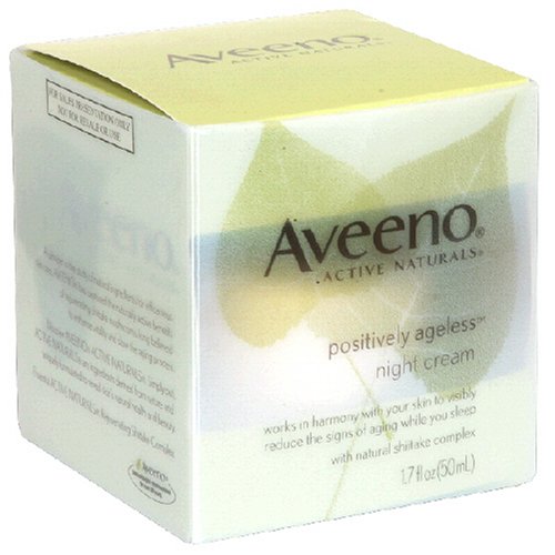 Aveeno Active Naturals Crème de Nuit Positively Ageless avec le complexe naturel Shiitake, 1.7-Ounce Jar