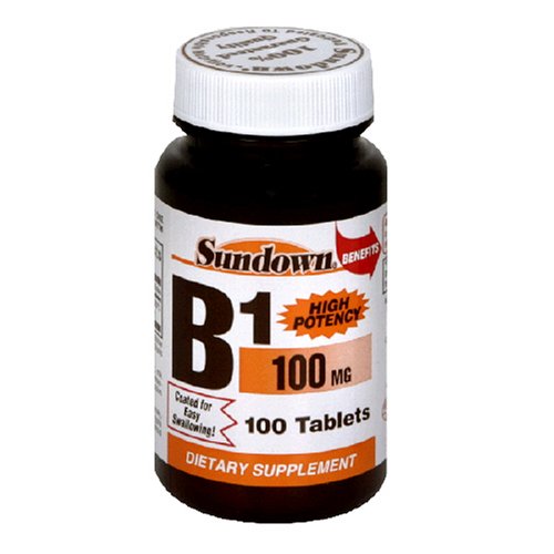 B1 Puissance Sundown haut, thiamine, 100 mg, 100 comprimés (lot de 4)